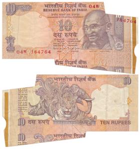 Rupees 10, signed Bimal Jalan, Error, margin with extra paper on the right; unevenly cut w