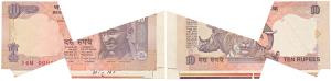 Rupees 10, signed Bimal Jalan, Error, margin with extra paper and note miss-cut, with prin