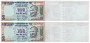 Rupee 100, signed Bimal Jalan, Error, not printed on the back, the back is blank hence uni