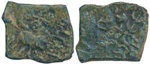 Satavahanas, Siri Satakarni, Paoni Area (Vidarbha), Copper Unit, 3.27g, obv. elephant walk