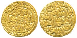 Muhammad Shah III bin Tughluq, Gold Dinar, 12.79g, Shahr Sultanpur Mint, al-wathiq type, A