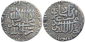 Akbar, Silver Rupee, 11.36g, Ahmedabad Mint, AH 984, Kalima type (KM 80.2). About Extremel