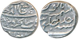 Rafi-ud-Darjat (AH 1131, AD 1719), Silver, Rupee, 11.23g, Tatta Mint (off flan), RY Ahd (K