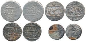 Shah Alam II, Silver Rupee (2), Azimabad Mint, RY 3 & 6, trident as mint mark on rev.; Ben