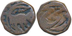 Derajat, Copper Billashahi Paisa, 6.06g, Lion with date AH 1254 & ‘Ra’ij’ (KM D102). About