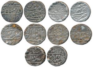 Silver Rupee (5), Sawai Madhopur & Sawai Jaipur Mint, in the name of Ahmad Shah Bahadur & 