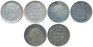 Victoria Queen, Silver 2 Annas, 1841, continuous legend, Madras Mint, English Head, S incu
