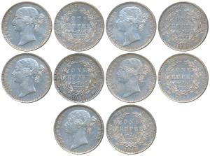 Victoria Queen, Silver Rupee, 1840, divided legend, Madras Mint, WWB raised, No dot after 