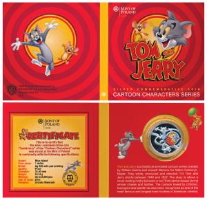 Niue Islands, Silver Dollar, 14.14g, Tom & Jerry, coloured coin struck by the Mint of Pola