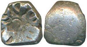 Archaic Punch Marked Coinage, attributed to Gandhara Janapada, Silver 2 Shana / ¼ Shataman