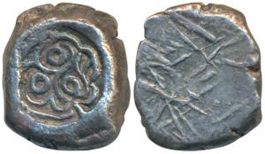 Archaic Punch Marked Coinage, attributed to Matsya Janapada, Agra region (c.350 BC), Silve