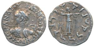 Indo-Greeks, Menander I, Silver Drachm, 2.23g, obv. diademed bust to left seen from behind