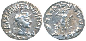 Indo-Greeks, Lysias (c 145-135 BC), Silver Drachm, 2.48g, obv. diademed and draped bust of