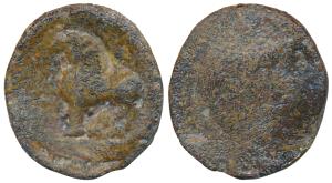 Mahakshatrapa Nahapana (65-76 AD), Junnar Area, Lead Unit, 13.49g, obv. lion standing left