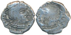 Western Kshatrapas, Kardamaka Family, Silver Drachma, 2.21g, Error, Brockage, nice deep an