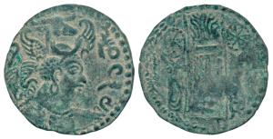 Hephthalite (White Huns), Napki Malik, Billon Drachm, 3.34g, Kabul, obv. crowned bust of t
