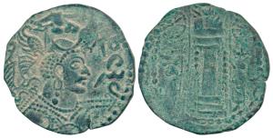 Hephthalite (White Huns), Napki Malik, Billon Drachm, 4.48g, Kabul, obv. crowned bust of t