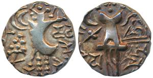 Karkotakas of Kashmir, Durlabha, Base Gold Dinar, 7.86g, obv. seated goddess with legend, 