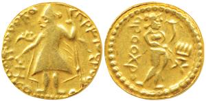 Bengal, Samatata region - Gold Dinar imitating Kushan coin design (c. 400-500 AD), 7.02g, 