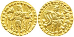 Bengal, Samatata region - Anonymous Gold Dinar copying Gupta coin designs, 5.75g, obv. sty