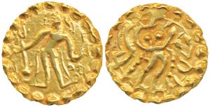 Bengal, Samatata region - Gold Dinar of Bhaskaravarman, king of Kamarupa (Assam) (c. 640-6