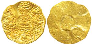 Nolambas of Karnataka, Ekavakyadeva II (c. 981-1000 AD), Gold Gadyana, 3.67g, Punch Marked