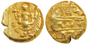 Vijayanagar Empire, Venkitapati Raya III, Gold Pagoda, 3.31g, obv. Tirupati Balaji / Venka