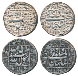 Shah Jahan, Silver Rupees (2), 11.38g, 11.26g, Akbarabad Mint (both coins), AH 1056/20; AH