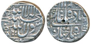 Shah Jahan, Silver ½ Rupee, 5.70g, Surat Mint, AH 105X/2X, legend within square area (KM 2