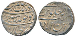 Aurangzeb, Silver Rupee, 11.46g, Ahsanabad Mint, AH 1118/50, complete mint name at bottom 