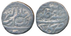 Aurangzeb, Silver ½ Rupee, 4.76g, Golkonda Mint, RY 24, weight of this coin is starkly les