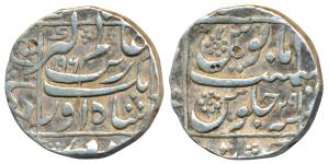 Aurangzeb, Silver Rupee, 11.06g, Junagarh/ Junagadh Mint, AH 1096/29, legend within square