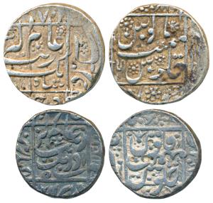 Aurangzeb, Silver Rupee, 11.59g, Junagarh/ Junagadh Mint, legend within square area (KM 30
