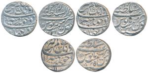 Aurangzeb, Silver Rupee (3), Dar us-Sultanate Lahore Mint, AH 1089/21, 1090/22 & 1092/25 (