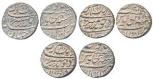 Aurangzeb, Silver Rupee (3), Multan Mint, AH 1092/24, 1097/29, 1098/30 (KM 300.63). Very F