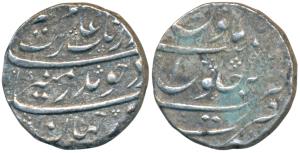 Aurangzeb, Silver Rupee, 11.46g, Nusratabad Mint, RY 42 (KM 300.68). Very Fine, Rare.