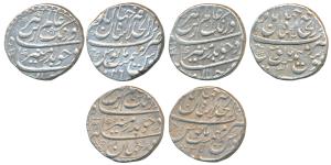 Aurangzeb, Silver Rupee (3), Dar ul-Khilafat Shahjahanabad Mint, AH 1093/26, 1099/31 & 110
