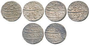 Aurangzeb, Silver Rupee (3), Dar ul-Khilafat Shahjahanabad Mint, AH 1098/31, 1102/35 & 110