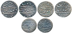 Aurangzeb, Silver Rupee (3), Tatta Mint, AH 1072/4, Muhi ud- Din type; Burhanpur Mint, RY 