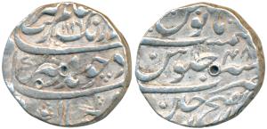 Aurangzeb, Silver Rupee, 11.34g, Dar ul-Fateh Ujjain Mint, AH 1116/48 (KM 300.91). Very Fi