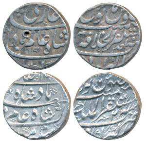 Shah Alam Bahadur, Silver Rupee (2), 11.29g & 11.38g, Mustaqir al-Khilafat Akbarabad Mint,