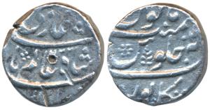Shah Alam Bahadur, Silver Rupee, 11.23g, Bankapur Mint, AH 1122/4, complete mint name at b