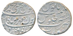 Jahandar Shah, Silver Rupee, 11.49g, Surat Mint, AH (11)24/Ahd, ’Abul Fateh’ couplet (KM 3