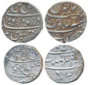 Farrukhsiyar, Silver Rupee (2), 11.35g & 11.40g, Mustaqir ul-Mulk Akbarabad Mint, AH 1128/