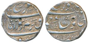 Farrukhsiyar, Silver Rupee, 11.27g, Azamnagar Gokak Mint, mint name split in two lines on 