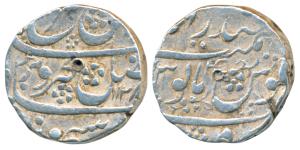 Farrukhsiyar, Silver Rupee, 11.50g, (Farkhanda Bunyad) Hyderabad Mint, AH 1128/4, mint epi