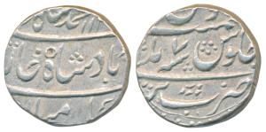 Muhammad Shah, Silver Rupee, 11.41g, Bareli Mint, AH 113X/7 (KM 436.18). Extremely Fine.