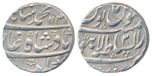 Muhammad Shah, Silver Rupee, 11.42g, Dar us-Sultanate Lahore Mint, AH 113x/2, complete min