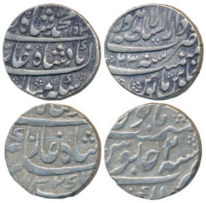 Muhammad Shah, Silver Rupee, 11.35g & 11.17g, Dar us-Sultanate Lahore Mint, AH 1153/23, co
