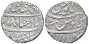 Ahmed Shah Bahadur, Silver Rupee, 10.87g, Muradabad Mint, AH 1167/7 (KM 446.32). Very Fine